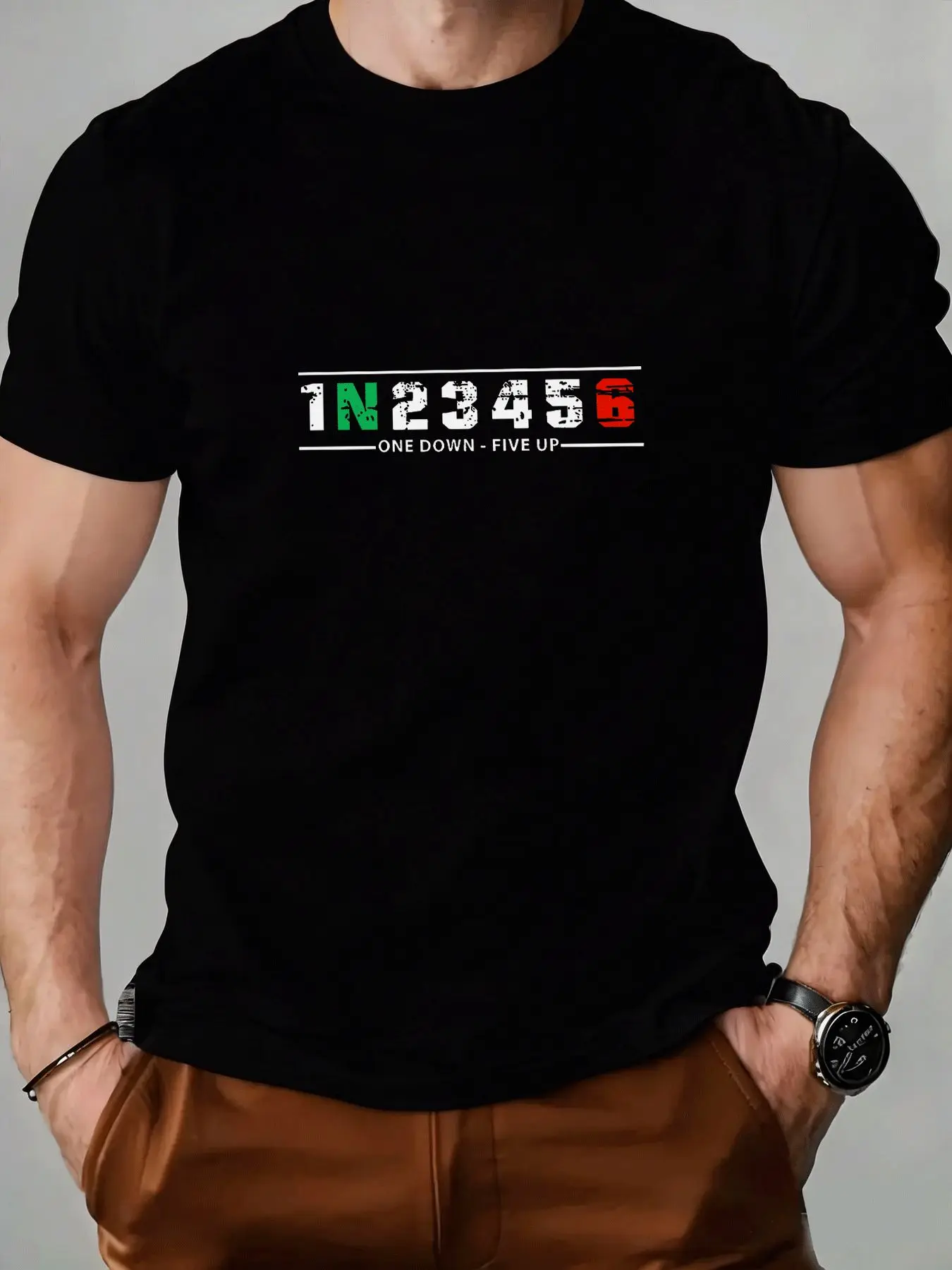 Motorcycle Gear Up Down - Camiseta Gráfica para Hombre 1N23456 con