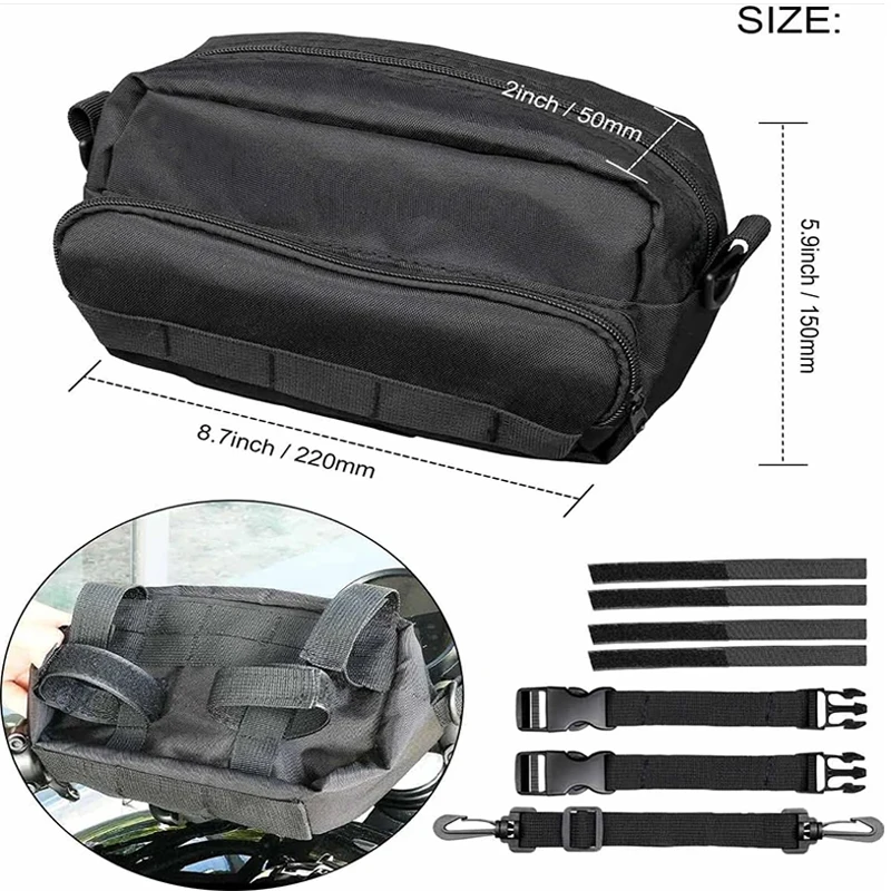 Motorcycle Gear Backpack - Bolsa de almacenamiento frontal para manillar