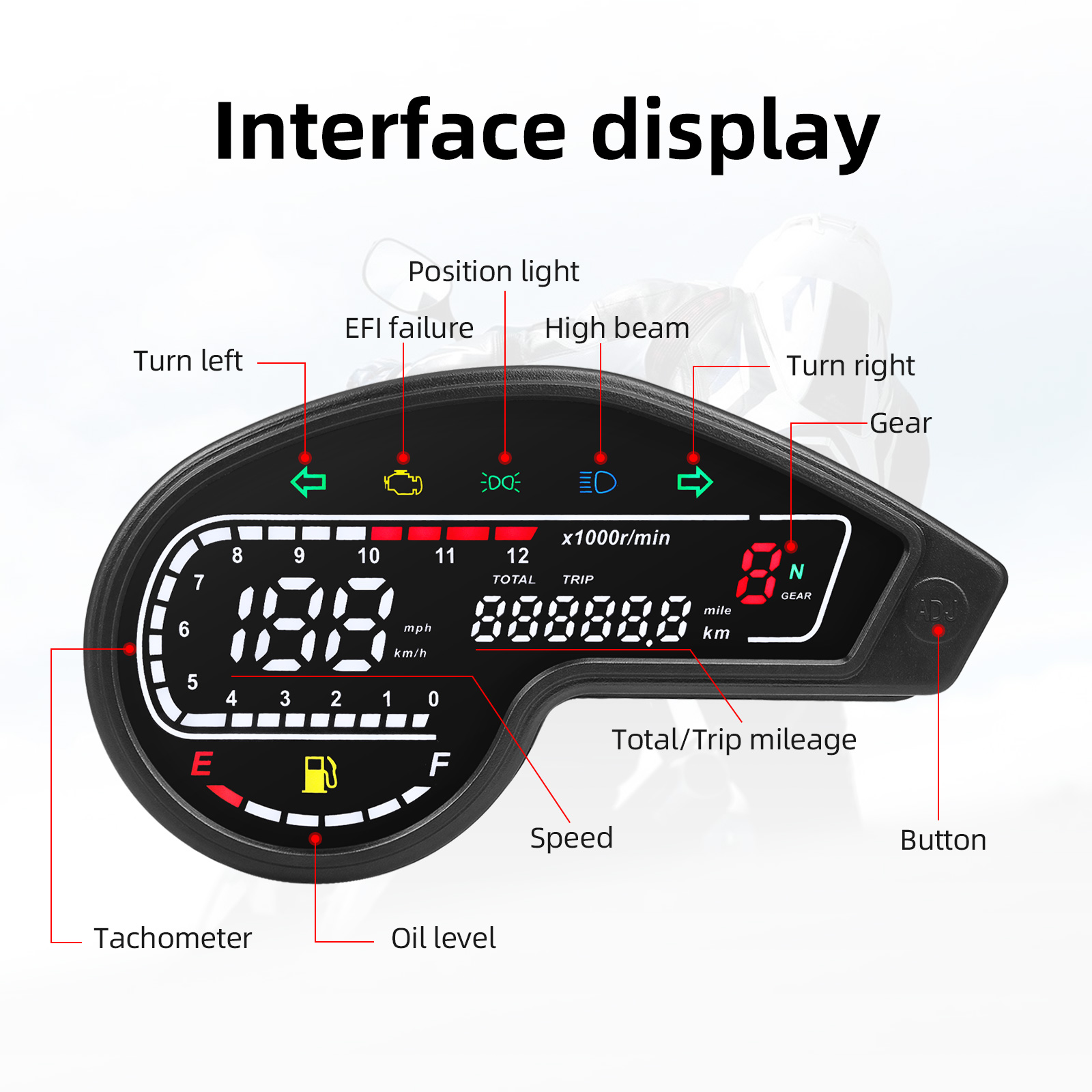 Velocímetro Digital LED para M - Motorcycle Gear Display reseña y precio