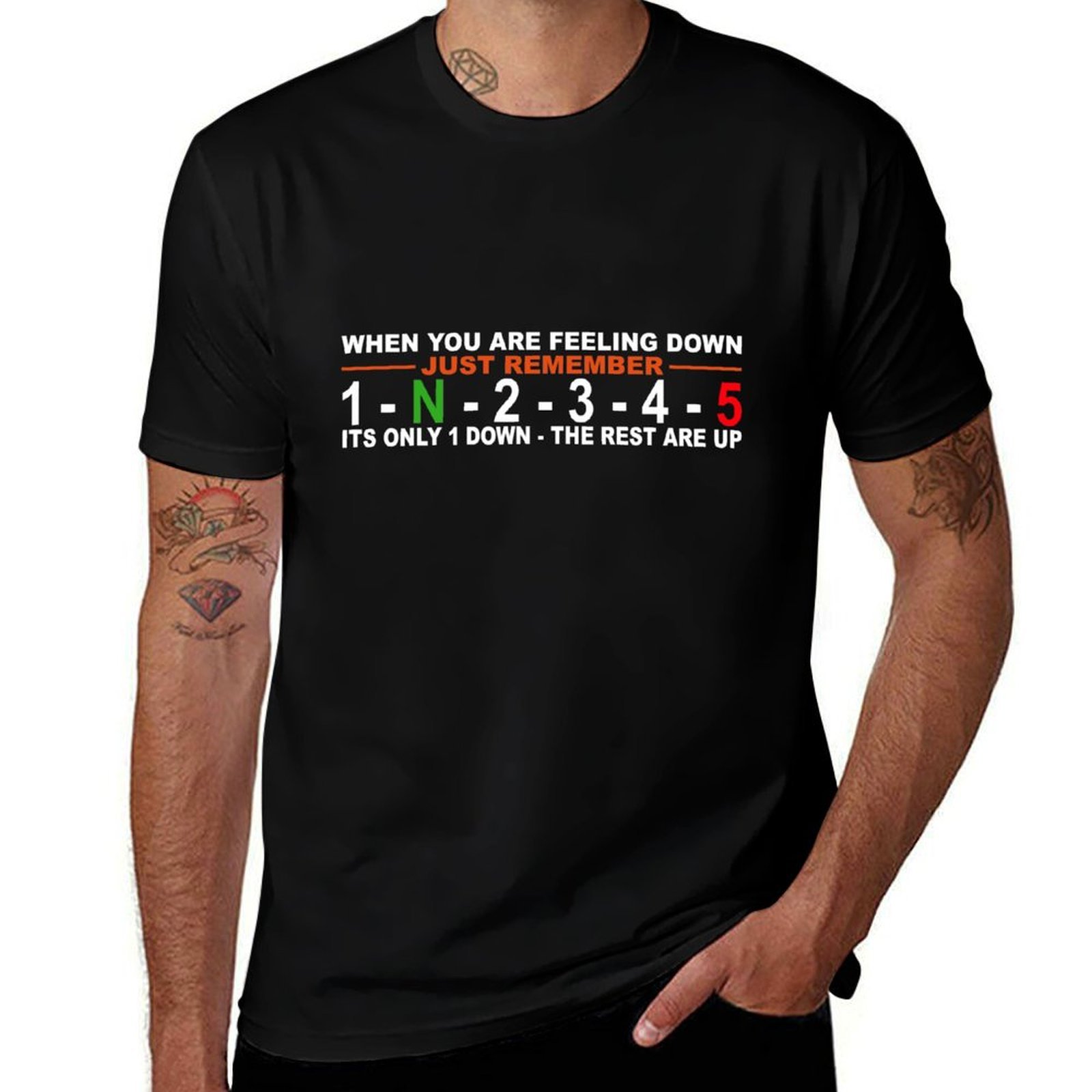 Camiseta con estampado de camb - Motorcycle Gear Up Down reseña y precio