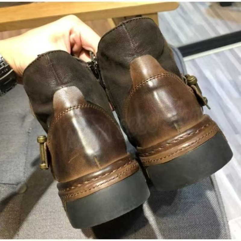 Botas de cuero retro para homb - Motorcycle Gear Up reseña y precio