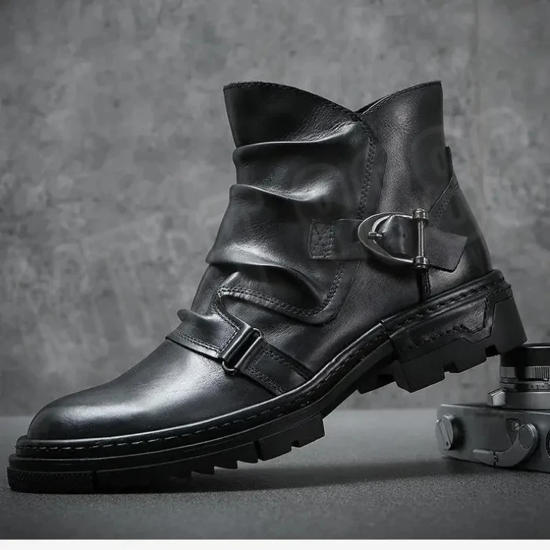 Botas de cuero retro para homb - Motorcycle Gear Up reseña y precio