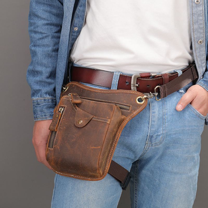 Riñonera de cuero Pu Vintage p - Motorcycle Gear Backpack reseña y precio