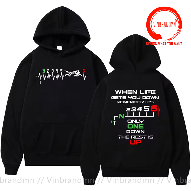 1N23456 Sudadera con capucha d - Motorcycle Gear Up Down reseña y precio